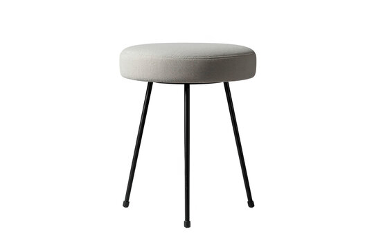 Minimal White Round Three Leg Stool