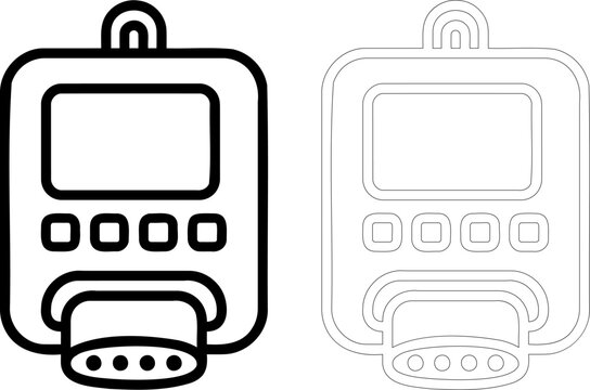 EV charger solid icon set containing plug, screen, and buttons for electric vehicle stations