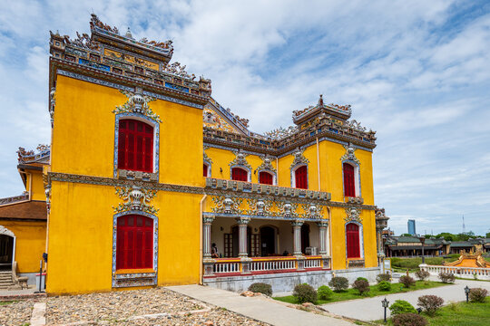 Kien Trung Palace in Hue Imperial Royal Palace in Vietnam. Royal palace of Nguyen dynasty in Hue, Vietnam