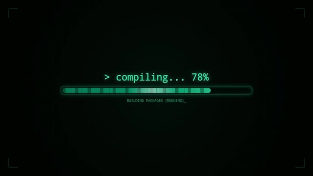 Digital Technology Progress Bar Animation Compiling Code Interface