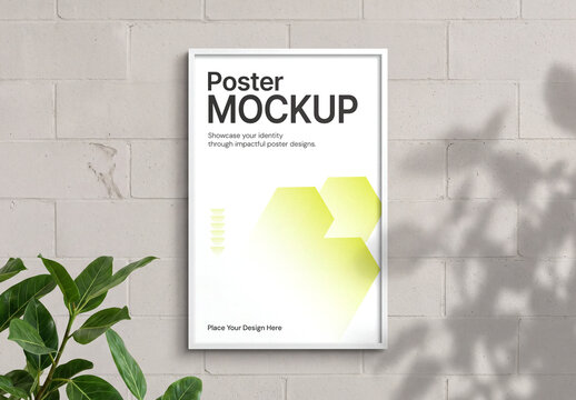 Brick Wall Poster Mockup