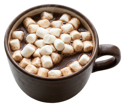 Delicious Hot Chocolate with Mini Marshmallows in a Mug.