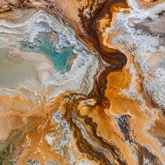 Obraz premium Abstract Aerial Mineral Deposits and Geological Patterns