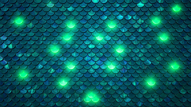 Turquoise scale pattern with glowing green accents, evoking a magical, aquatic, or fantasy theme.