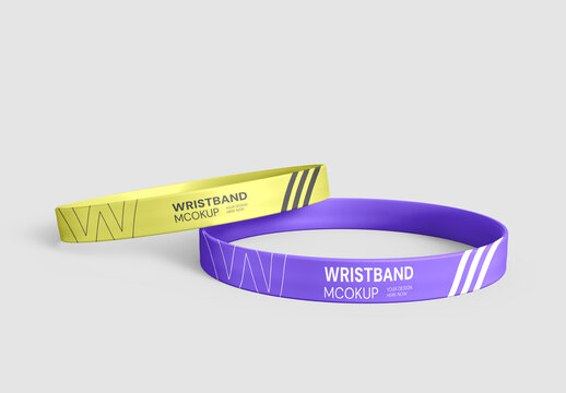 Wristband Mockup on Gray Background