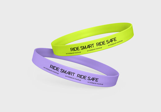 Two Silicone Wristbands Mockup