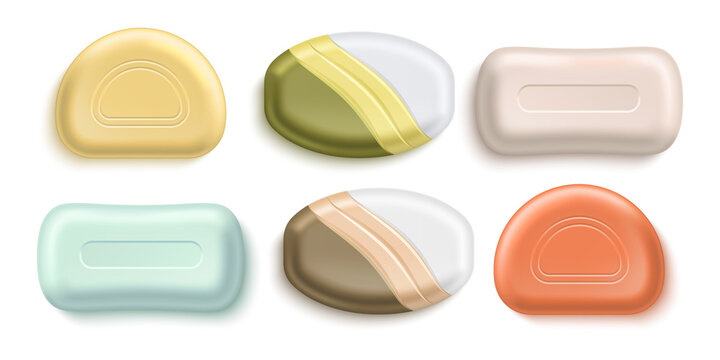 Colorful soap bars collection transparent background