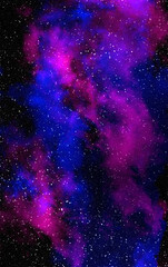 Space background with stardust and shining stars. Realistic cosmos and color nebula. Colorful galaxy. 3d illustration © lali