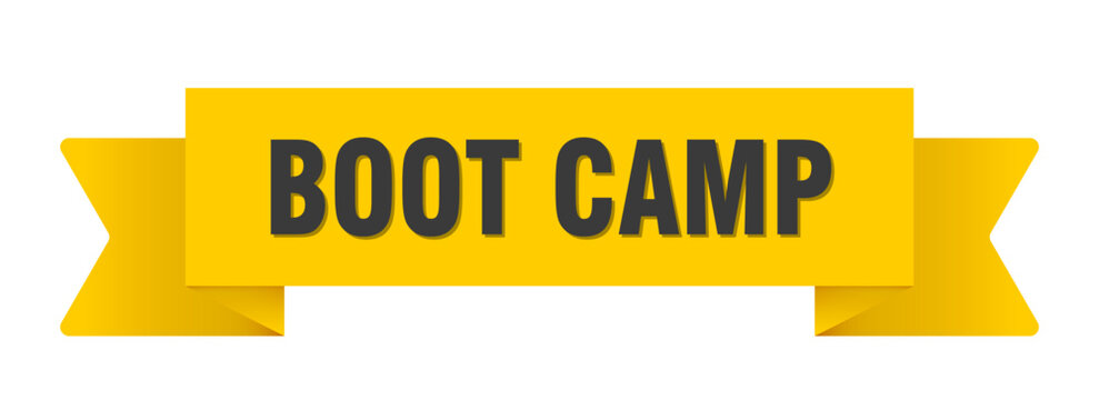 boot camp yellow ribbon isolated on transparent background. boot camp ribbon