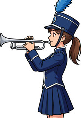 Trumpet player in uniform a colorful vector illustration on a white background © BonyAmin