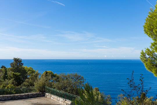 Aerial view of the Mediterranean Sea near Nice, Cote d'Azur, southern France.