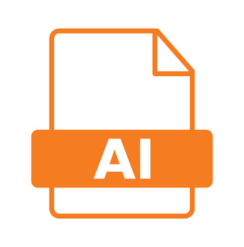 Ai file format icon, vector document symbol with extension label