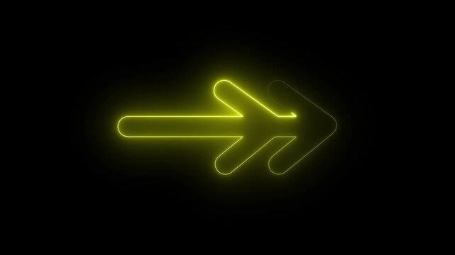 Glowing yellow neon arrow pointing to the right