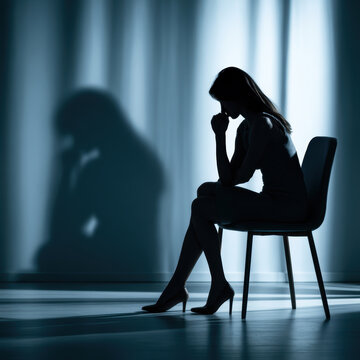 Woman Living in Fear &ndash; Generative AI &ndash; no real persons