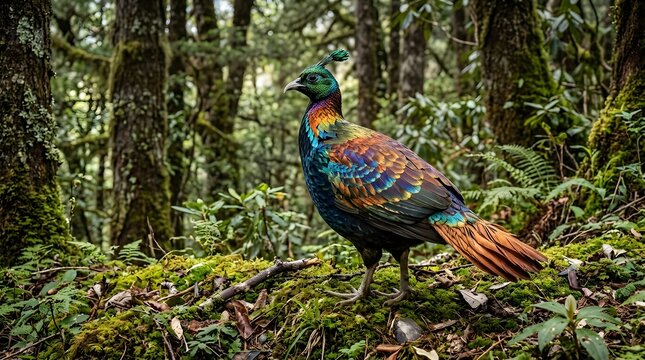Himalayan Monal in Alpine Forest