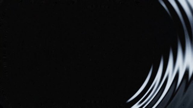Abstract White Curved Light Waves on Black Background Motion Graphic