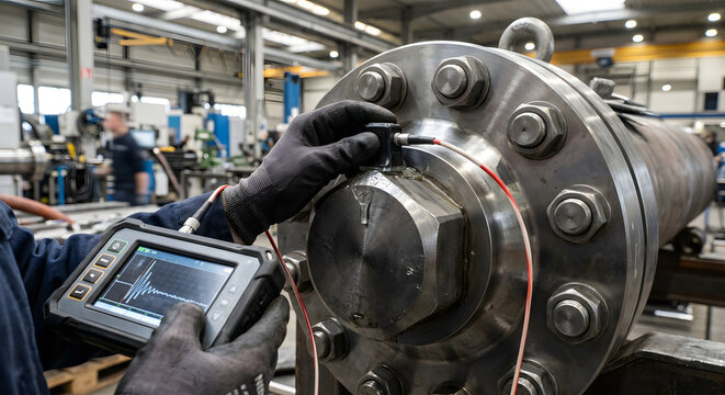 Ultraschallpr&uuml;fung der Vorspannkraft einer hochfesten Schraube
