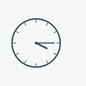 Minimalist line art clock face, simple time passing illustration