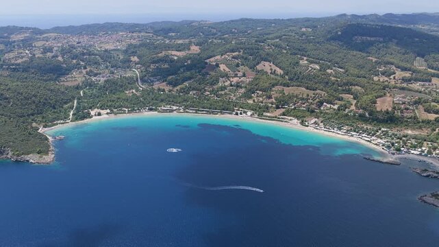 Golden Beach turquoise bay and sandy coastline framed