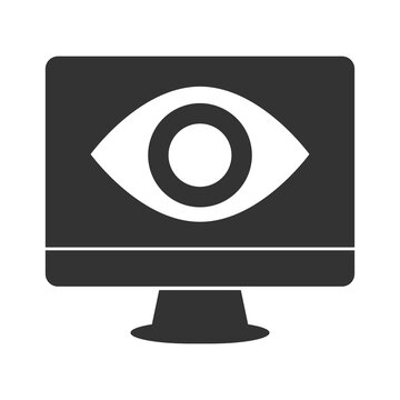 Big brother electronic eye icon isolated on transparent background