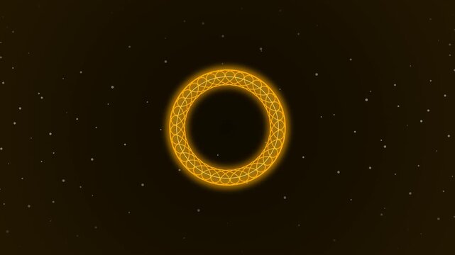 Luxury 3D Golden Toroidal Vortex Grid Loop