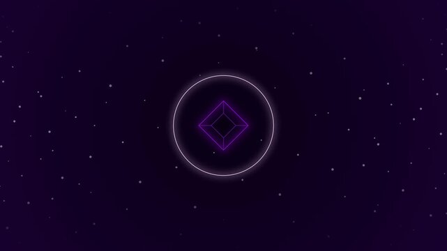 Luxury 3D Neon Violet Hypercube Matrix Loop