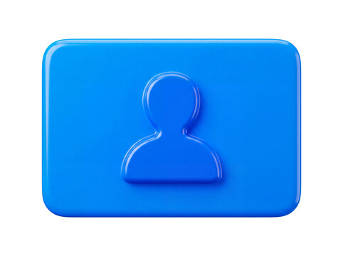 Glossy blue 3d user profile avatar icon button
