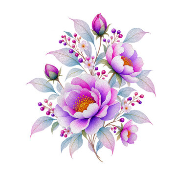 Beautiful Floral Illustration of Elegant Flower PNG for printing