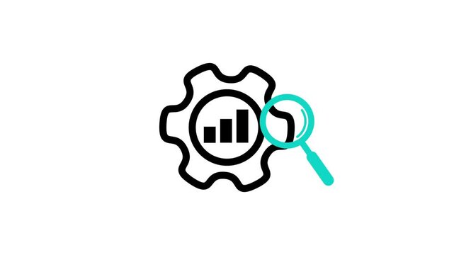 business optimization icon animation. performance improvement sign. gear with bar chart