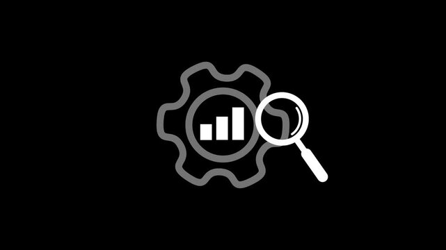 business optimization icon animation. performance improvement sign. gear with bar chart