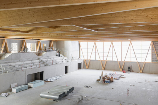 D&eacute;tails de poutre en bois sur un chantier de construction