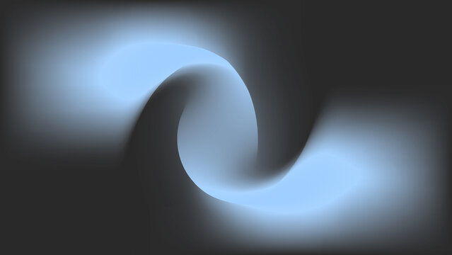 Abstract swirling shape displays a gradient of cool gray tones