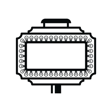Vintage marquee sign with many light bulbs empty for text.