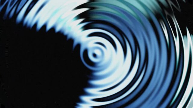 Abstract Blue and White Spiral Waves on Black Background Motion Graphic