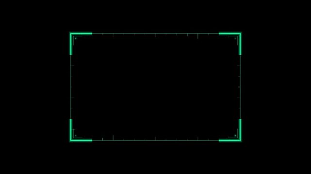 Abstract animated hud frame brackets breathing drawn as cool blue-white lines and shapes on a deep dark background. Seamless looping 4K motion graphics video with free space for text, ideal for title 