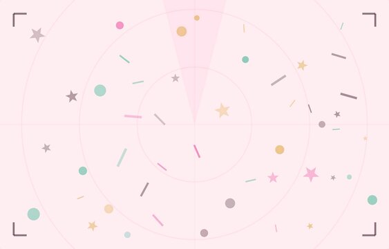 Abstract Pastel Confetti on Radar Target Background