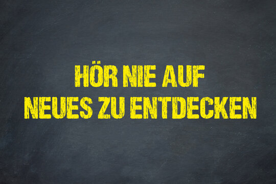 Hör nie auf neues zu entdecken	
