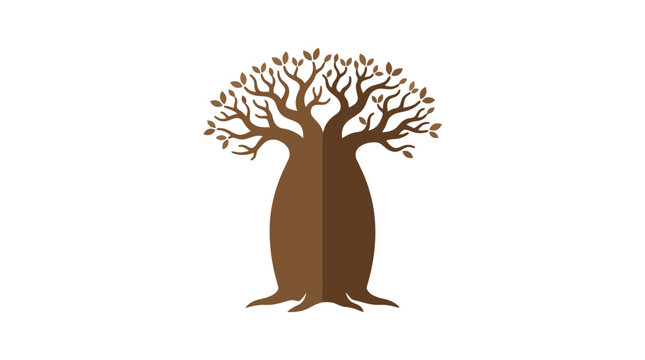 Baobab tree vector illustration icon