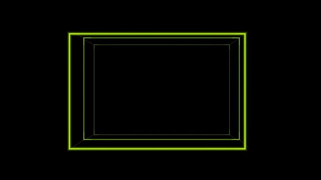 Abstract animated layered depth frames parallaxing drawn as cool blue-white lines and shapes on a deep dark background. Seamless looping 4K motion graphics video with free space for text, ideal for ti