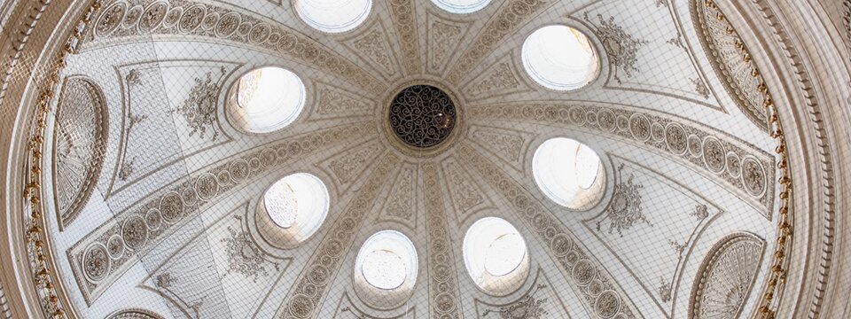 The Ornate Interior of the Michaelerkuppel Dome in Vienna's Hofburg
