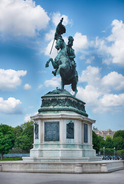 The Archduke Karl Equestrian Statue stands proudly in Vienna, Austria.