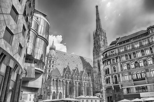 St. Stephen's Cathedral viewed from a modern building in Vienna