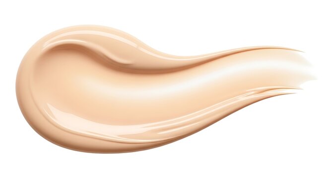 Creamy liquid makeup foundation smear isolated on white background