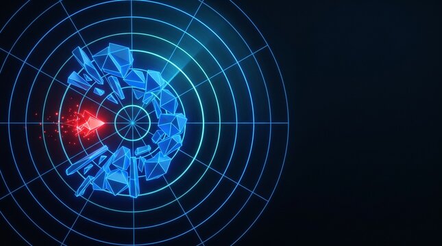 Radar intercepting a red digital anomaly