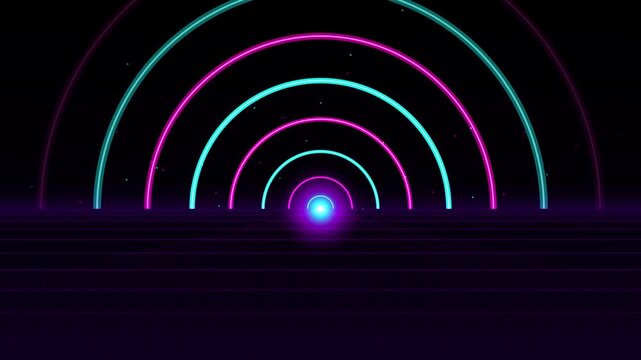 Neon pink glowing number seventy four digit isolated on transparent background