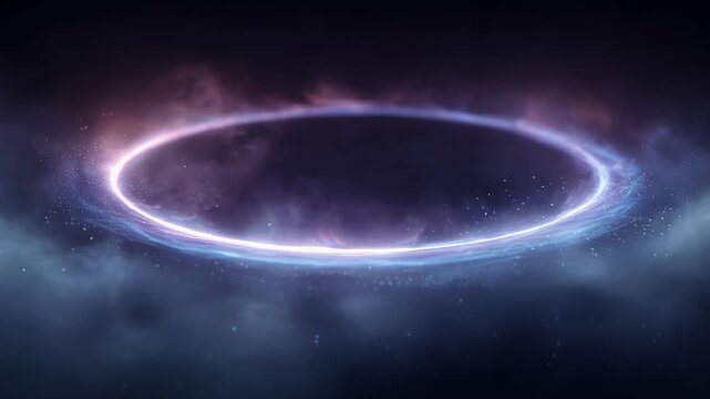Purple and Pink Cosmic Light Ring Loop 4K