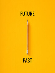 Pencil pointing towards future and erasing past