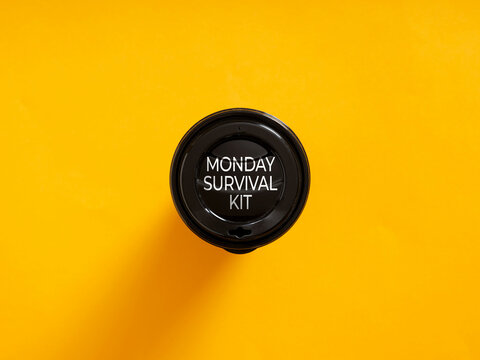 Monday survival kit black coffee cup top view