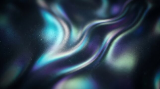 Abstract dark background with iridescent flowing waves