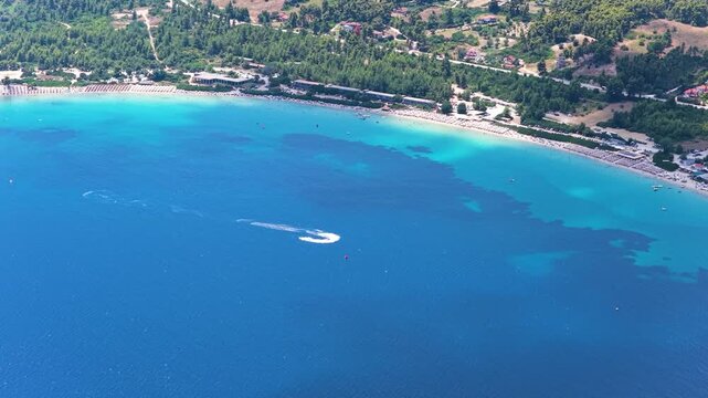 Golden Beach coastline in Greece showcasing turquoise bay water